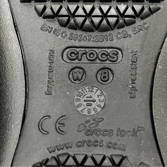 Crocs at Work Iconic Comfort Ballet Flats Black Non-Slip Size 8 EUC - Picture 8 of 8